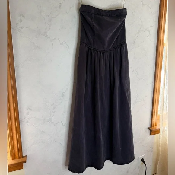 YOUNG FABULOUS & BROKE denim tube strapless midi dress - Picture 2 of 8